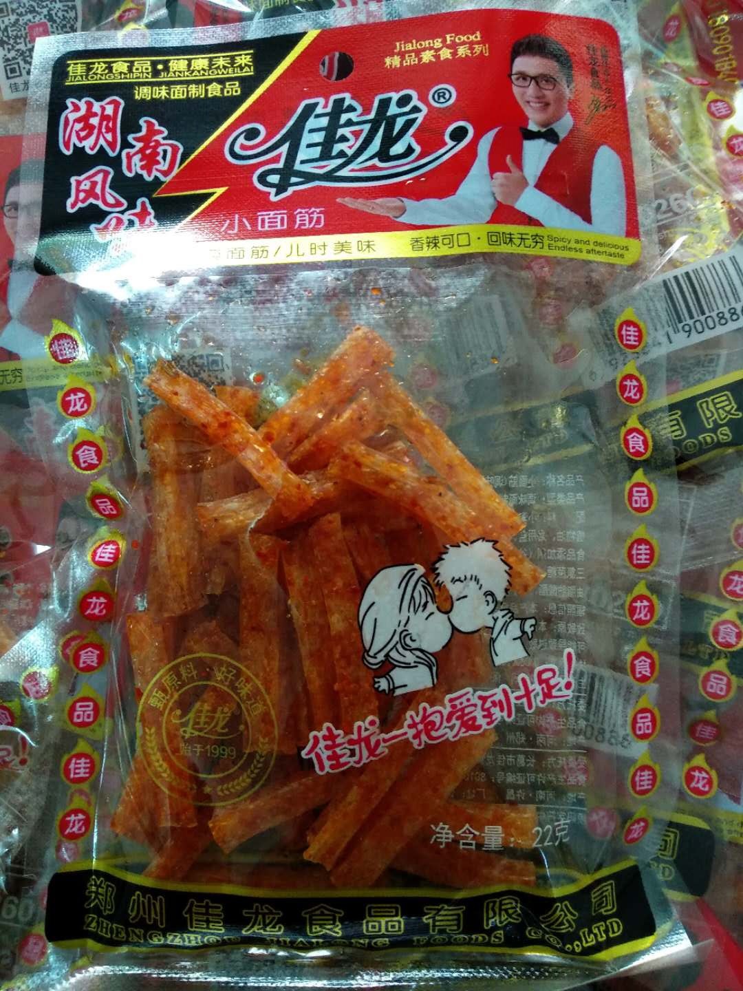 佳龙 湖南风味小面筋 调味面制品 一袋22克*30包 辣条