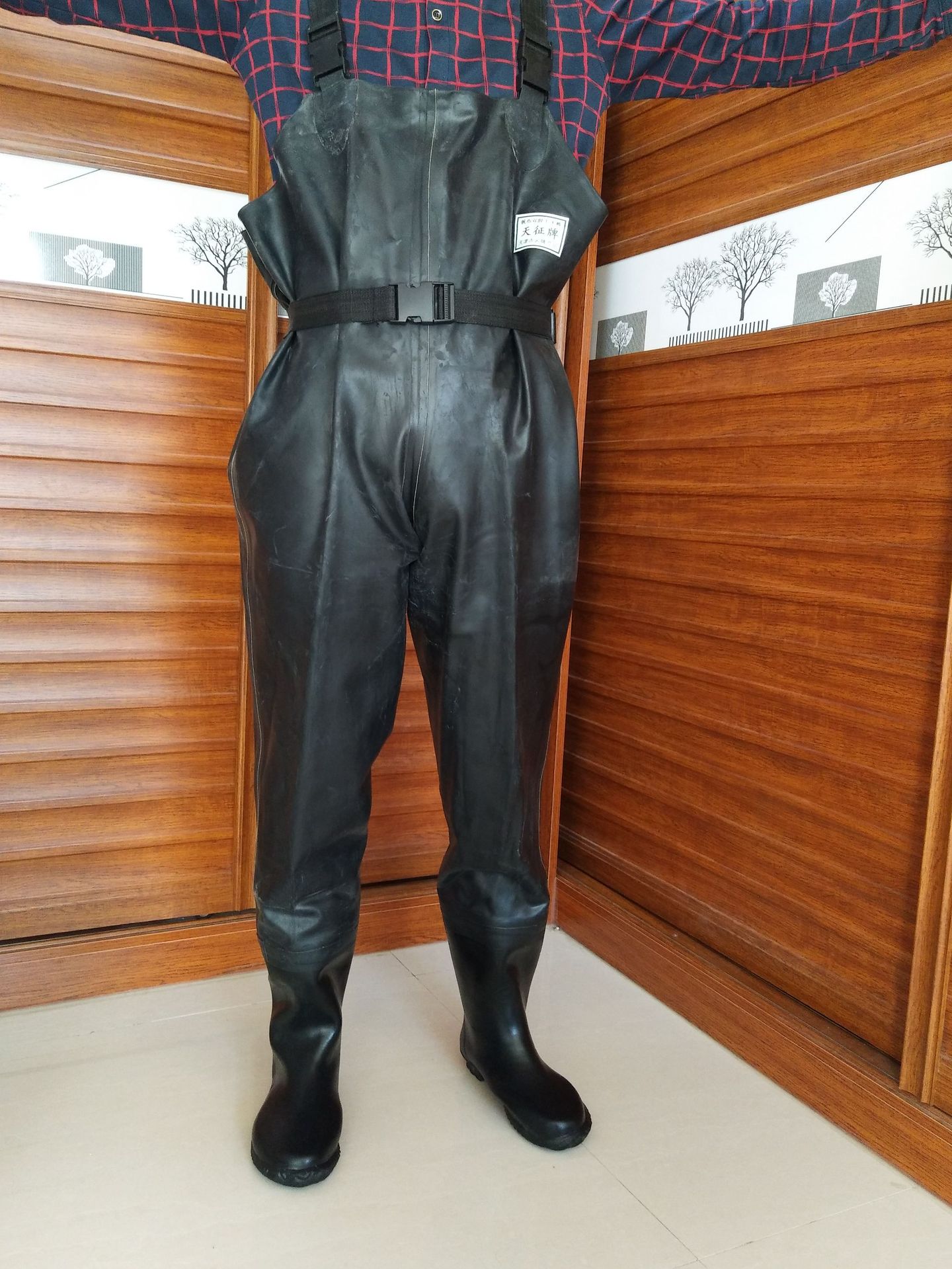 天征红联橡胶下水裤加厚耐磨耐酸碱绝缘洗车捕鱼养殖钓鱼防水裤