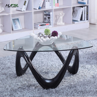 钢化玻璃透明茶几圆形简约北欧客厅现代酒店创意小户型烤漆小茶几