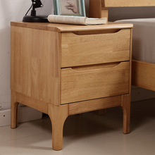 厂家直销床头柜实木全橡木床边柜现代简约储物柜北欧风格卧室家具