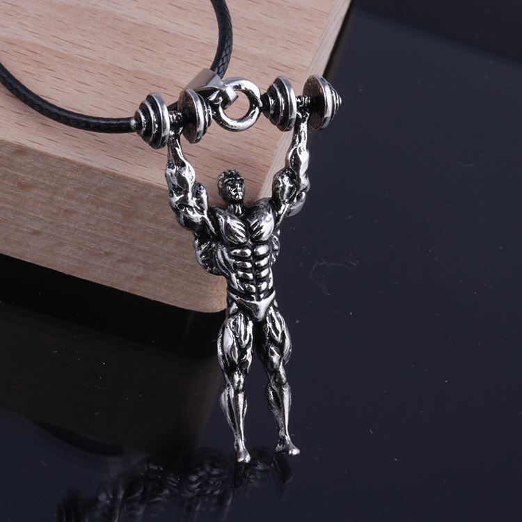 欧美风肌肉男项链 合金合金健身运动风饰品 跨境平台孟宇饰品