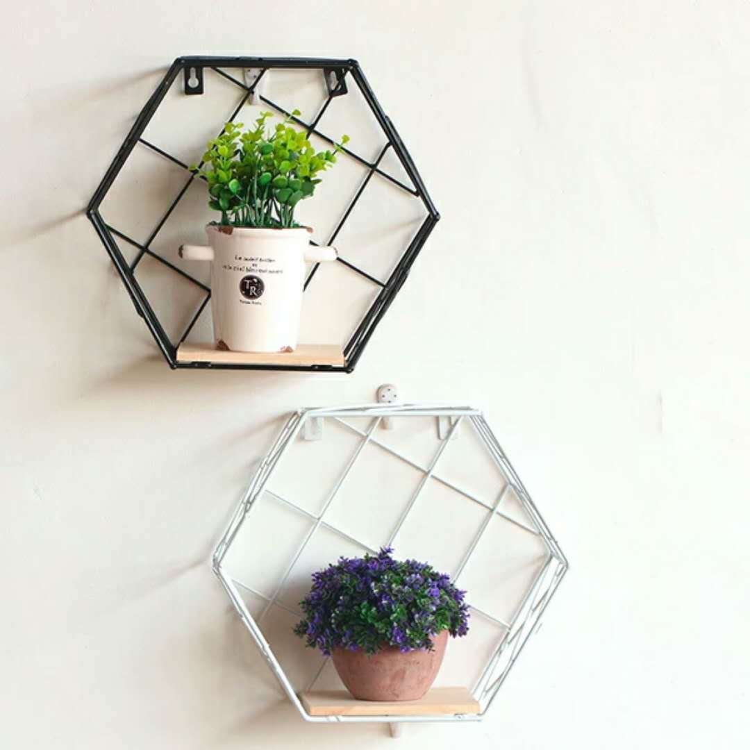 墙上简约几何置物架创意墙面墙壁装饰品餐厅墙饰卧室房间挂件壁挂