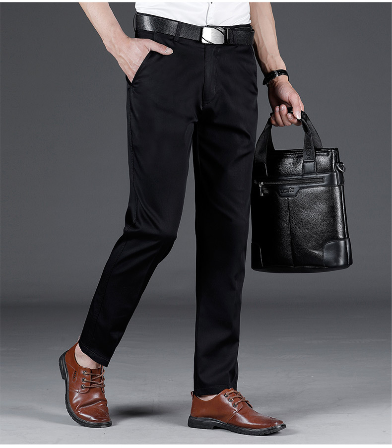 夏季薄款休闲裤男直筒宽松男士西裤高腰裤子男商务春季男装长裤