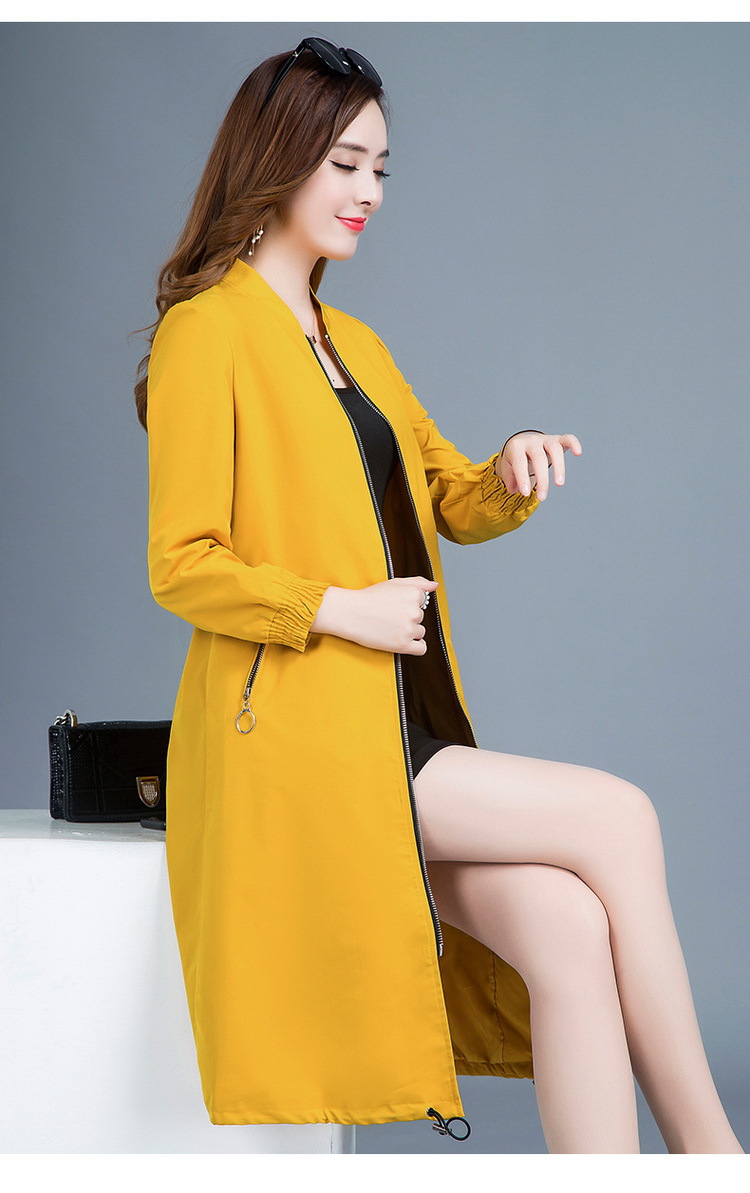 风衣女中长款2018新款韩版修身显瘦大码过膝长款秋装外套