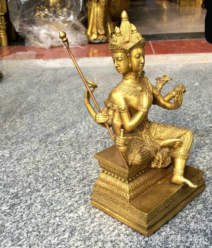 批发铜像铜四面和铜像人物雕像大梵天王像家居汽车装饰工艺品摆件