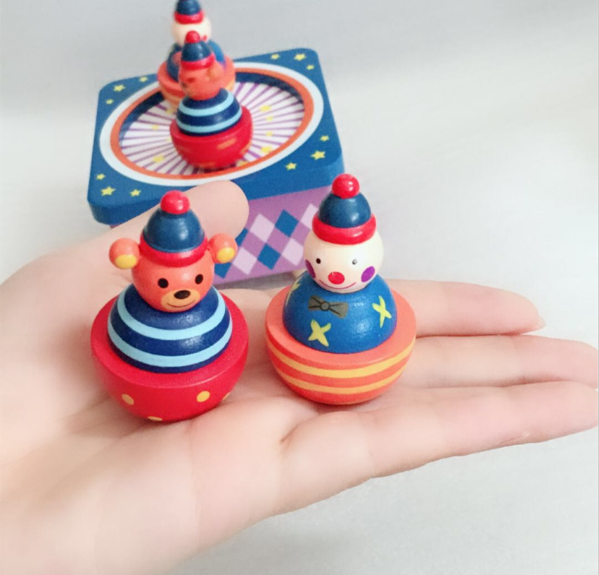木质八音盒 小丑音乐盒儿童木制玩具娃娃人偶旋转工艺品礼品摆件
