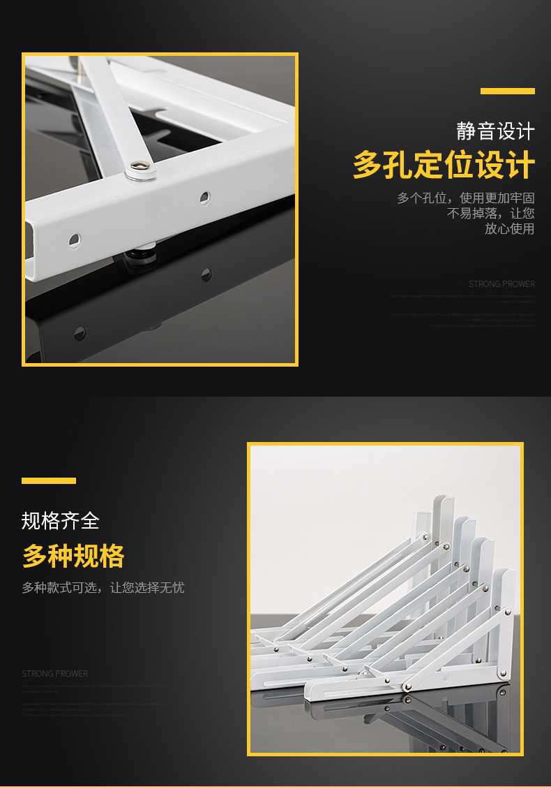 弹簧可折叠三角支架 墙壁挂折叠餐桌用置物支架 厂家直销五金配件