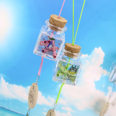 大肚猫玻璃风铃 创意玻璃许愿瓶幸运瓶车内挂饰 门档阳台家居装饰