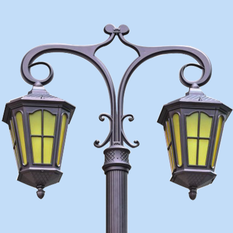 厂家直销led双头景观庭院灯仿古欧式庭院小区路灯园林景观草坪灯