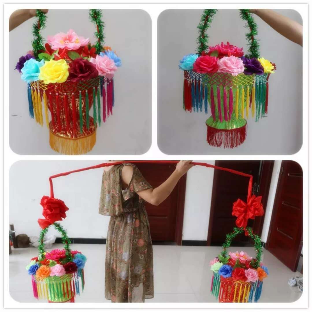 挑花篮婚庆舞蹈花锄道具红楼梦林黛玉葬花手提花篮民间秧歌表演