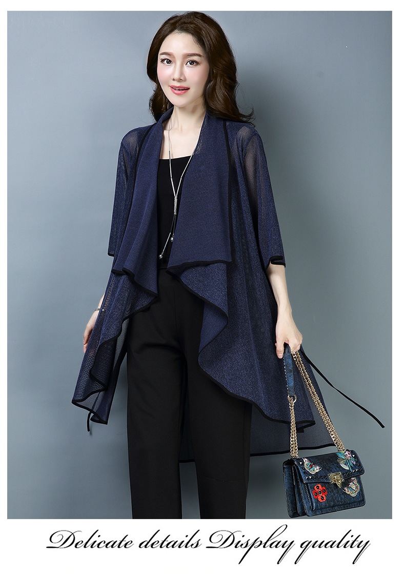 夏季薄款外披空调衫外套女防晒衣中长款2018新款外搭时尚薄款披肩