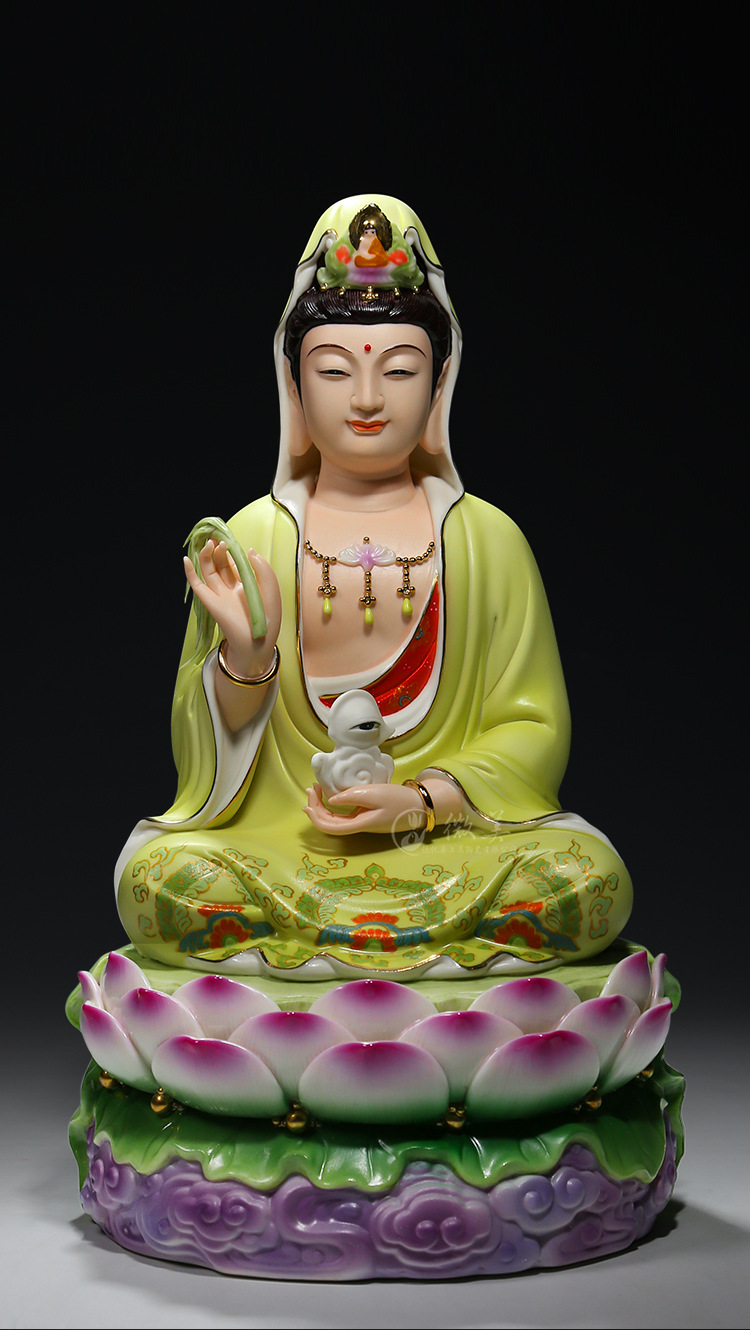 【上美】陶瓷眼睛菩萨眼光娘娘观音菩萨大慈大悲观音菩萨佛像摆件