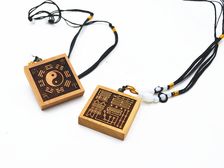 道教用品红心枣木 枣木六丁六甲保命护身符吊坠 六甲神印护身符