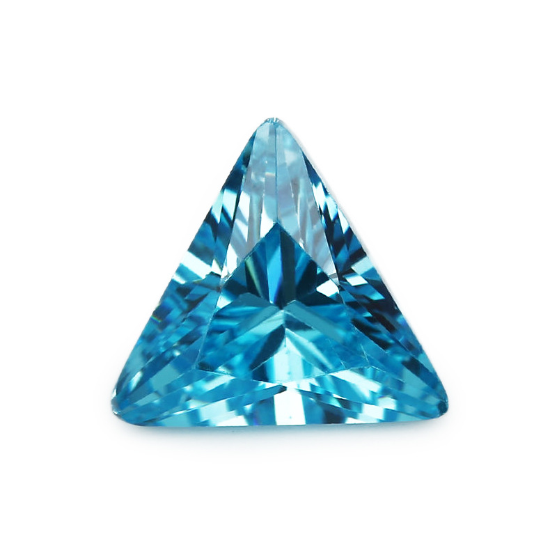 批发品质aaaaa 梧州合成锆石 美甲钻耳环宝石 三角形直角 中海蓝