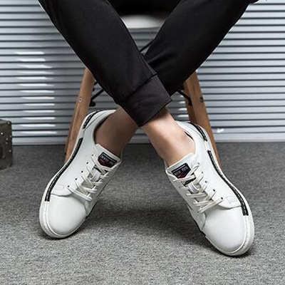 春季爆款平底小白鞋男休闲浅口单鞋2018新款透气舒适百搭韩版男鞋