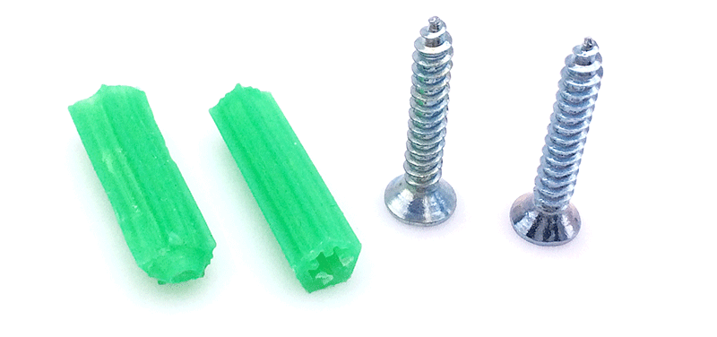 6厘胶塞自攻螺丝绿色胀塞紧固件膨胀管连接件螺栓螺丝自攻钉胶粒