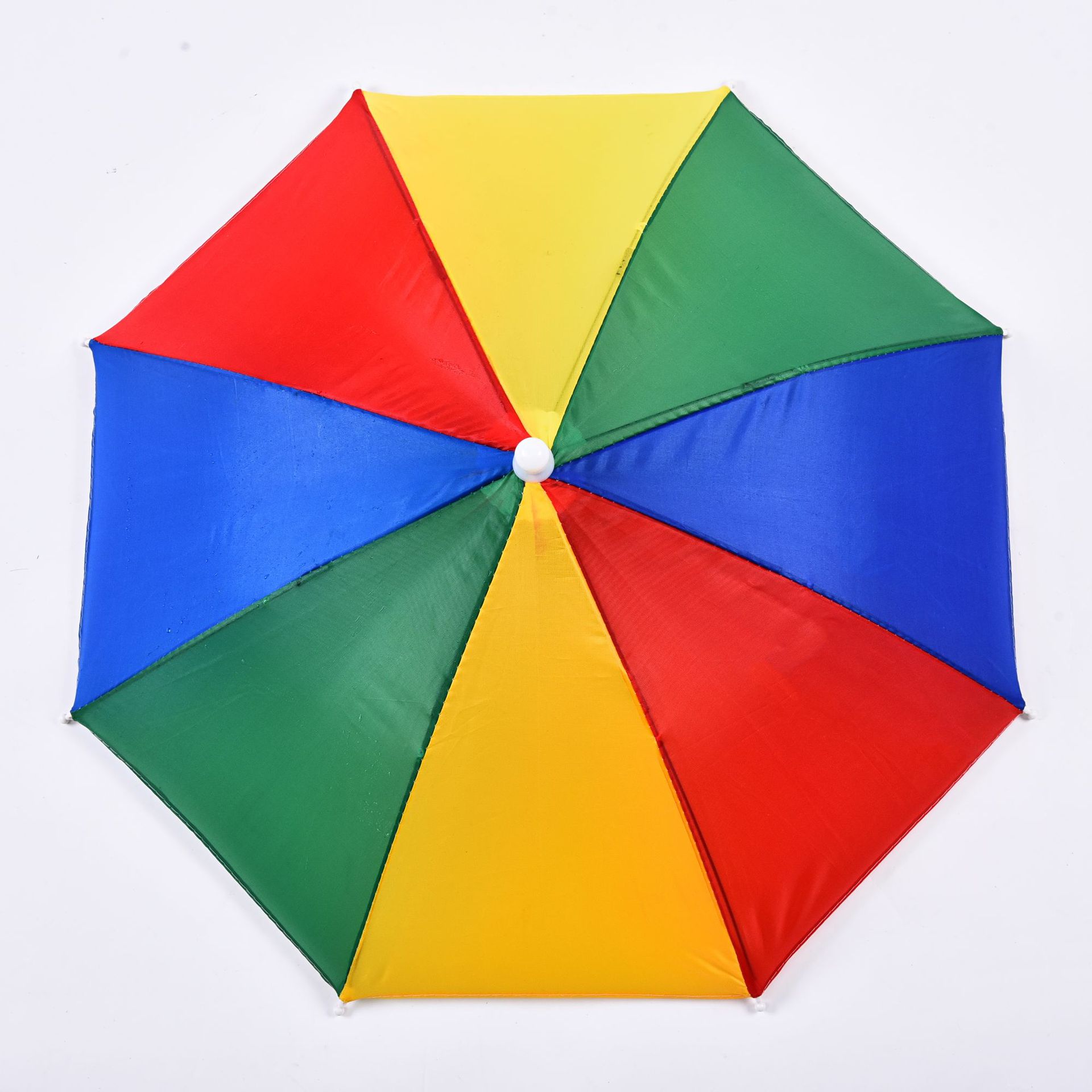 Lightweight Sunny Umbrella Hat Umbrella Umbrella Worn on the Head Elastic Band Umbrella Cap Outdoor Rainbow Watermelon Color Stripes Fishing Umbrella