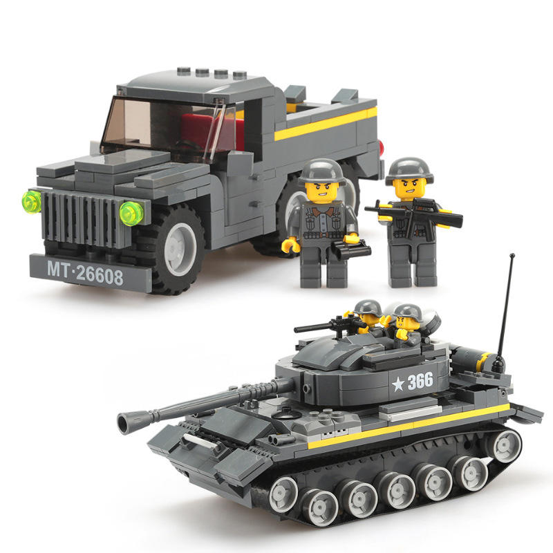 万格 拼积木玩具重装坦克小颗粒益智拼装拼插组装玩具 3660/3661