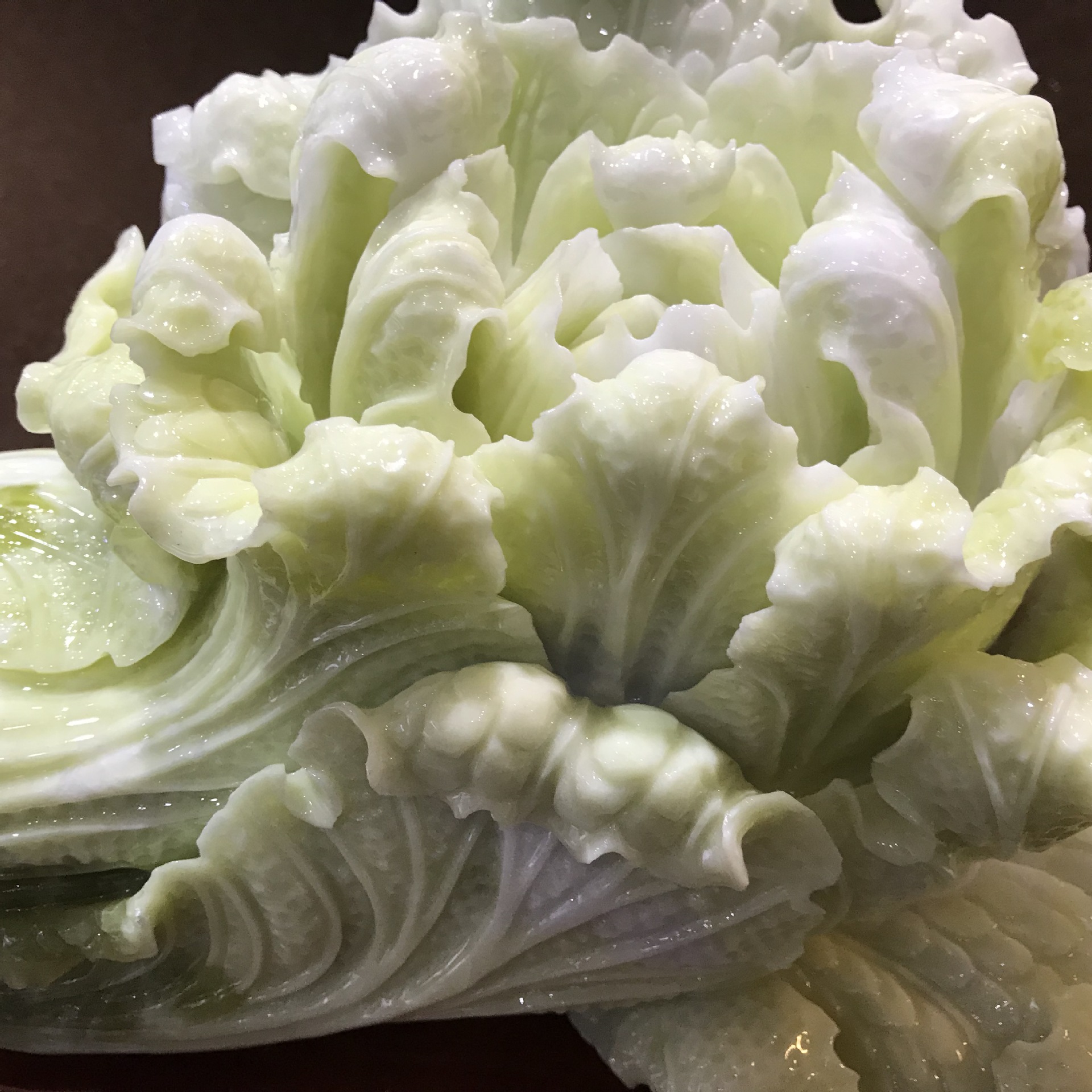 岫玉玉雕开心白菜摆件 家居装饰工艺品摆设 手工雕刻岫玉礼品