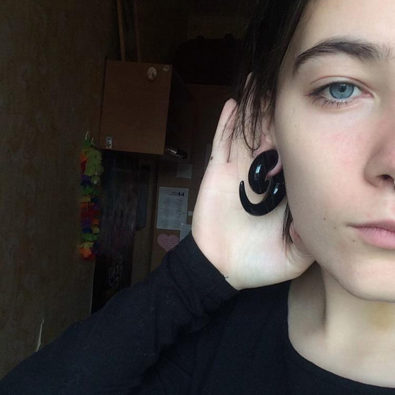 黑色蜗牛耳廓亚克力扩耳器耳扩 欧美跨进耳扩工厂直销