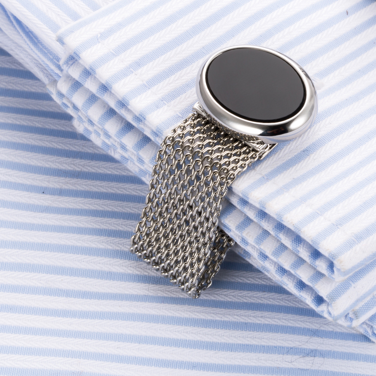 新品高端袖扣 贵族链式链条袖钉 椭圆仿玛瑙袖口 外贸铜纽扣 796