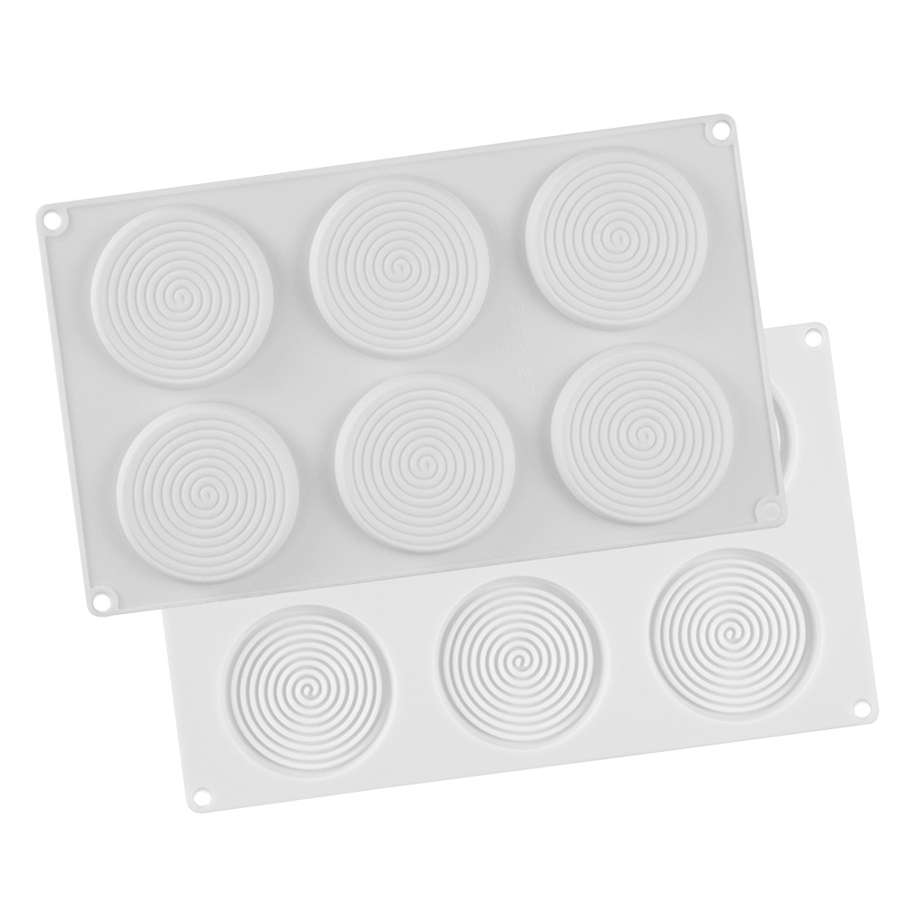 外贸6连蚊状慕斯蛋糕硅胶模具法式圆盆甜品diy烘焙用具翻糖装饰模