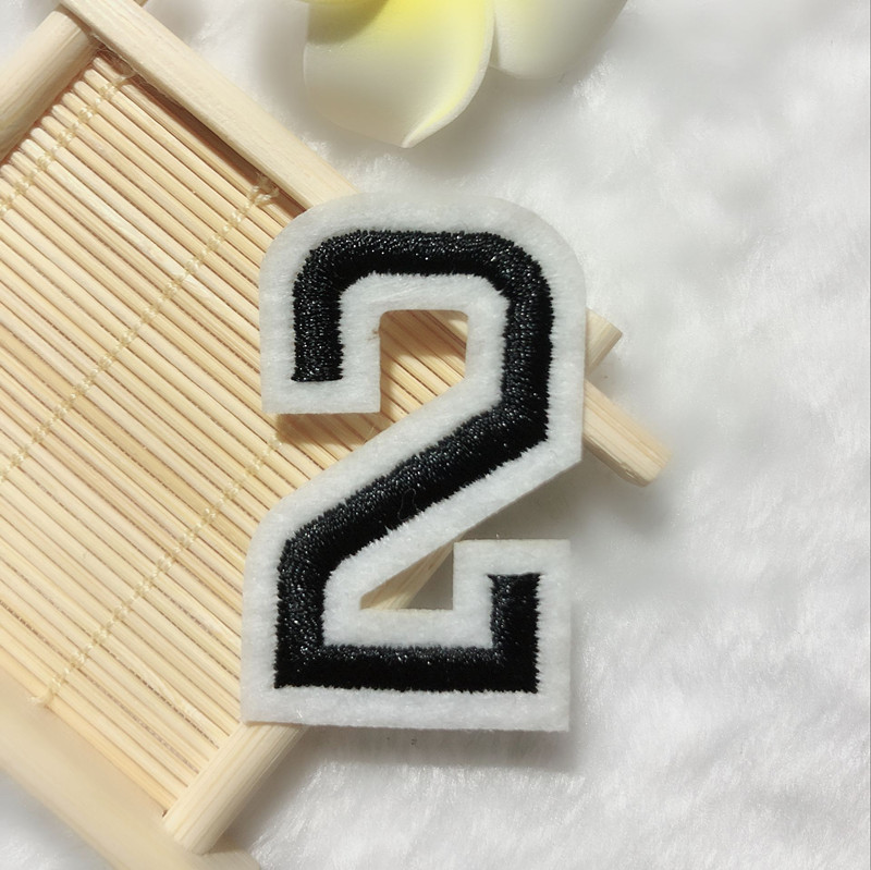 个性黑色球服编号阿拉伯数字0-9组合刺绣布贴 电脑辅料衣帽补丁贴