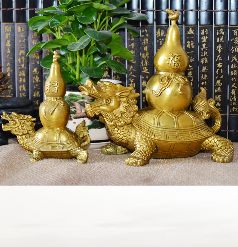 德缘居铜龙龟葫芦摆件家居摆件葫芦龙龟平安吉祥摆件批发