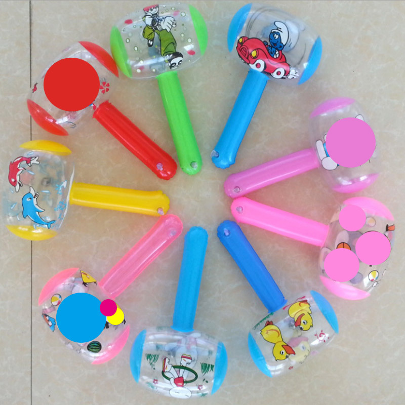 厂家直供充气锤子 捏会响带玲铛小榔头 地推玩具小礼品可开发票