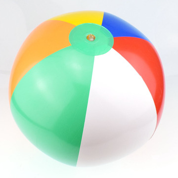 大号直径25cm彩色pvc充气沙滩六片球海滩球成人儿童夏季洗澡球