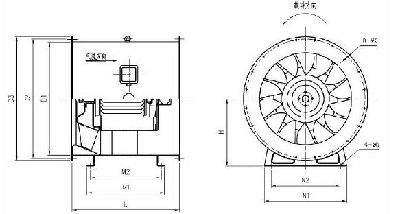 厂家生产批发定制hl3-900斜流风机hl3-9电机外置式混流风机