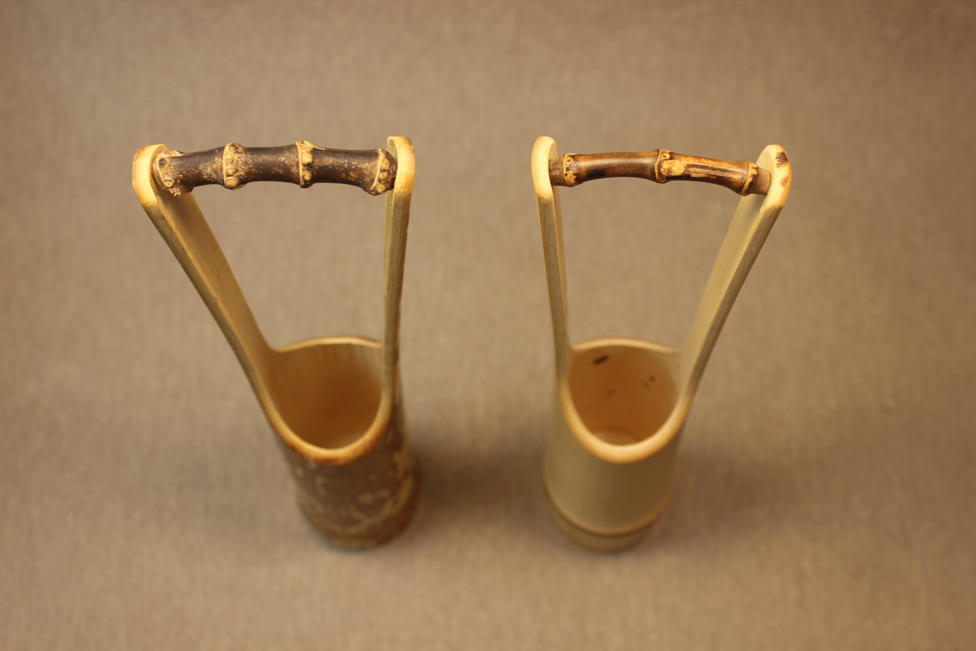 七月七竹编 竹筒插花器 原竹茶桌摆件水桶 梅妃竹工艺品