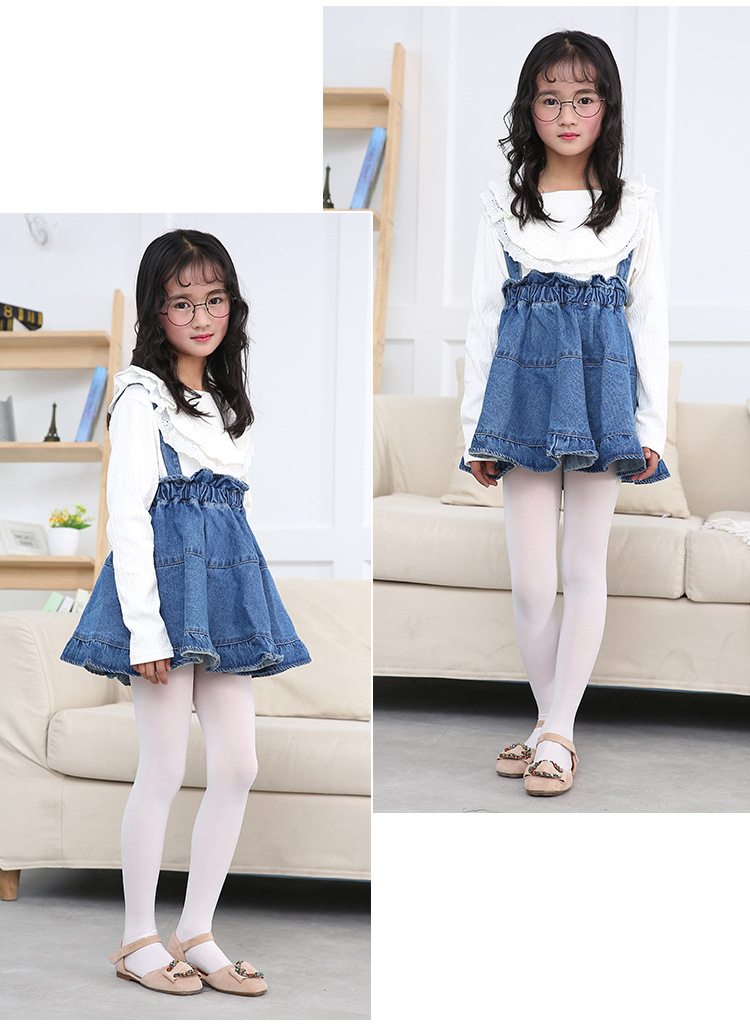 40d天鹅绒儿童丝袜女童白色儿童舞蹈袜春秋薄款跳舞袜儿童连裤袜