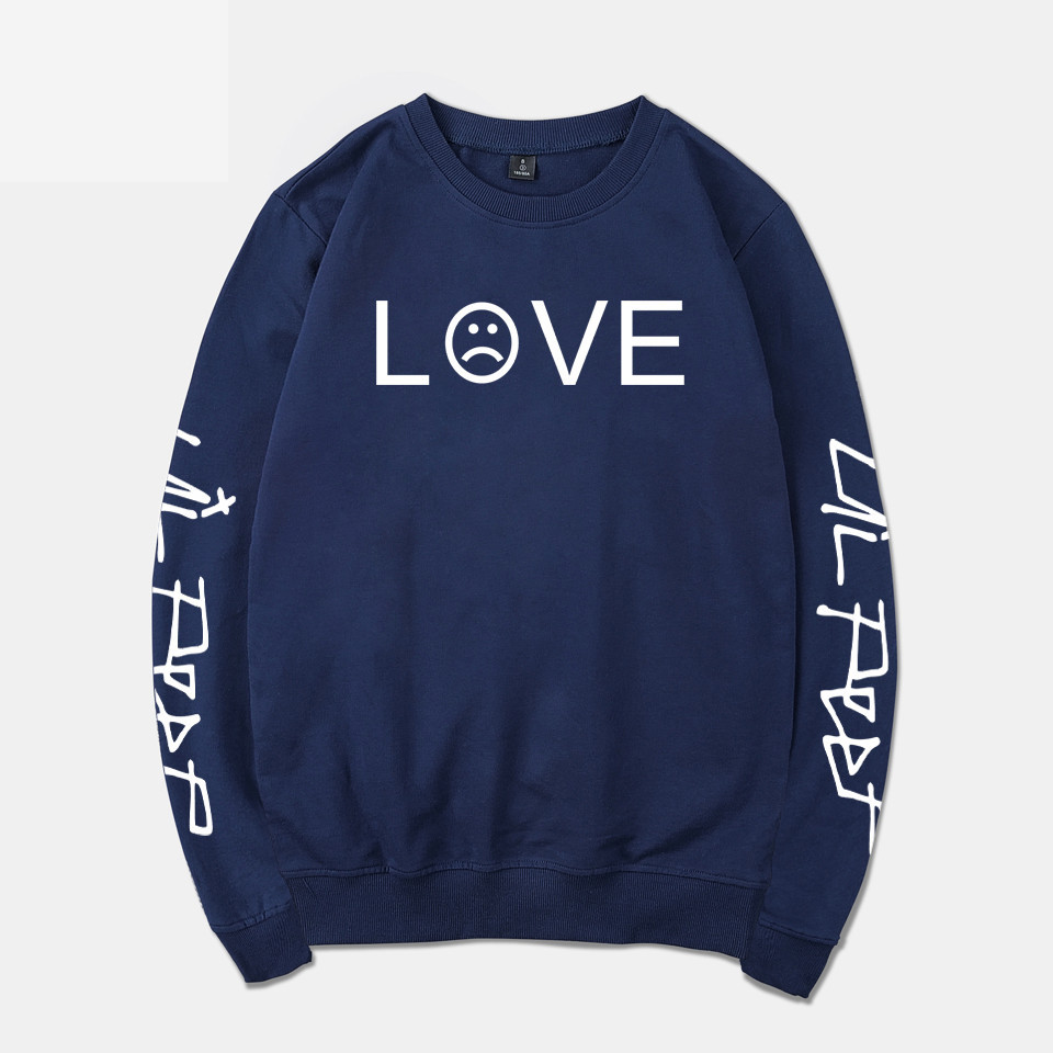 速卖通新品 个性字母带表情 love 文艺范秋装加绒圆领卫衣hoodies