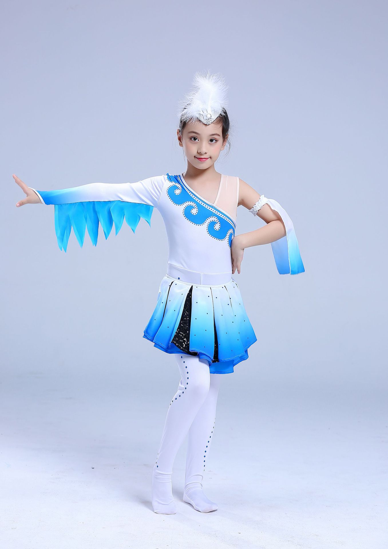 荷花少年海燕舞蹈儿童演出服女童群舞海鸥小鸟翅膀飞翔表演服装