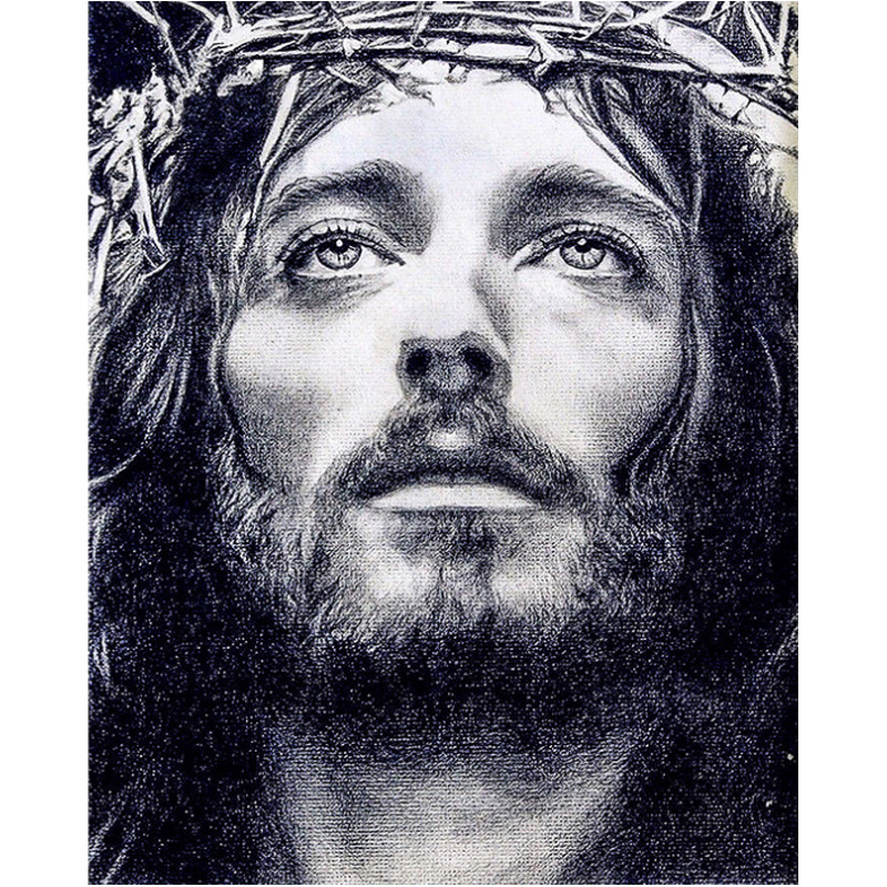 素描耶稣一步步教程画图片