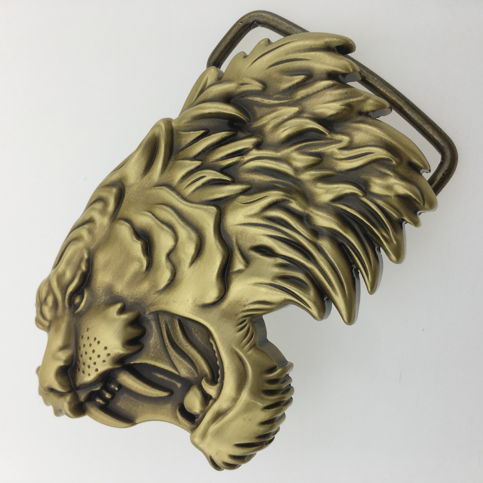 老虎头纯铜皮带扣 复古高档时尚大气纯铜腰带扣 个性皮带扣批发