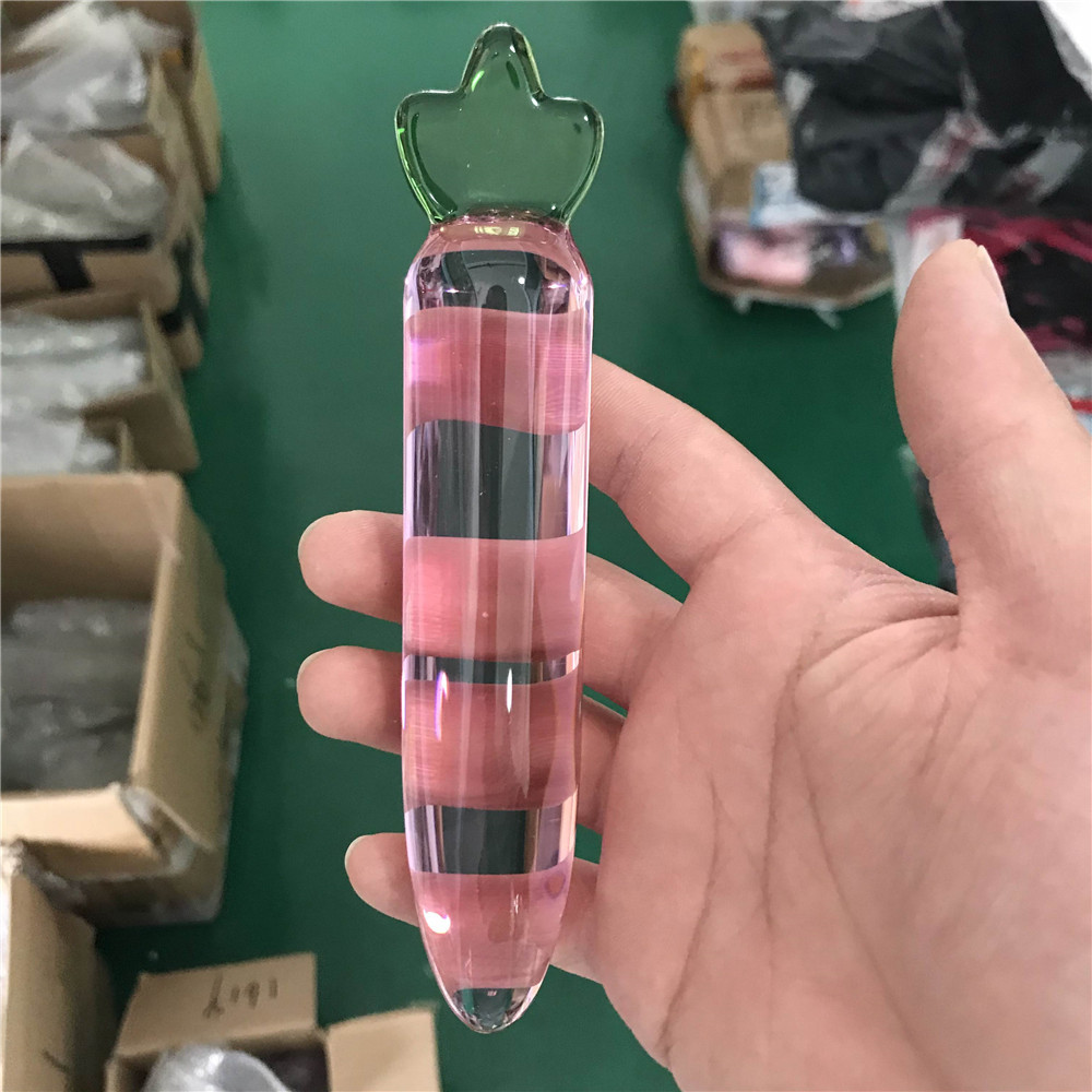 zcz粉萝卜玻璃水晶阳具冰火棒男女用前阴后庭g点自慰器成人用品
