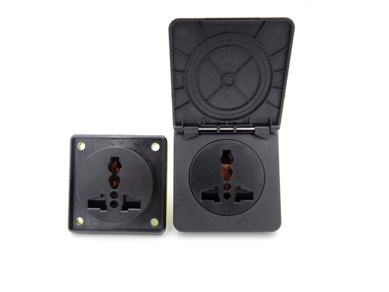 酒店卫浴万用多功能防水插座 无孔10a厨房浴室通用防溅防油.