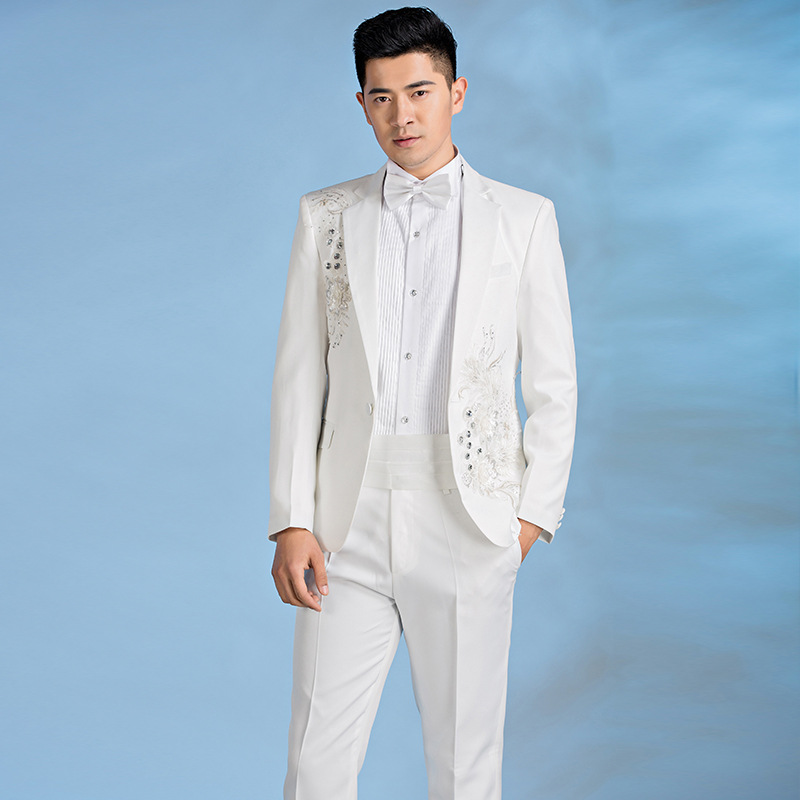 2020男士套装演出服修身亮钻男歌手演出服主持司仪舞台出场服