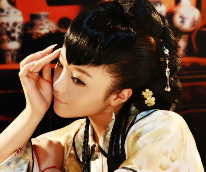 桃形刘海假发片新娘秀禾 桃心刘海影视儿童演出假头帘古装