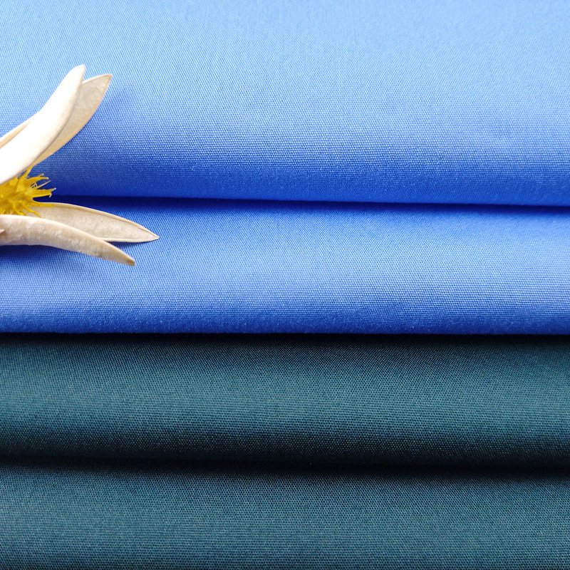 印染厂家供应涤棉交织弹力府绸平布染色布 全工艺环保40*75d 40d