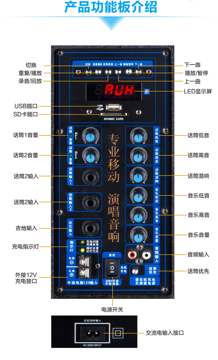 成都曼龙高端户外移动电瓶音响-背带电瓶蓝牙m68-广场舞音响