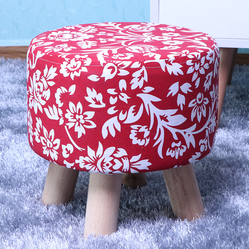 厂家小布凳换鞋凳圆凳小布墩礼品凳 四腿凳可拆洗布凳印字
