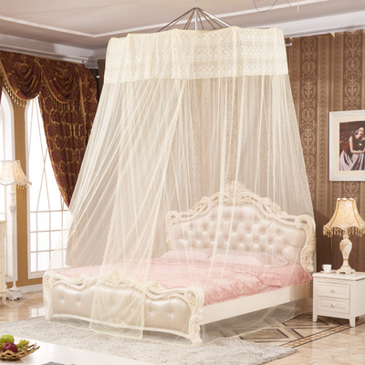 恒发圆床蚊帐吊挂圆顶伞形公主风欧式粉色黄色白色杏色厂家批发