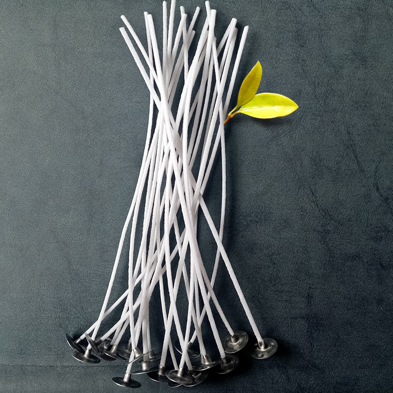 diy蜡烛材料大豆蜡烛芯香薰蜡棉芯带底托纯棉灯芯50pcs无烟蜡芯