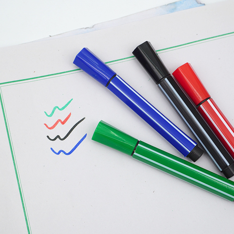 12色水彩笔 儿童可水洗彩笔 涂鸦绘画笔 环保水性笔 粗头笔 盒装