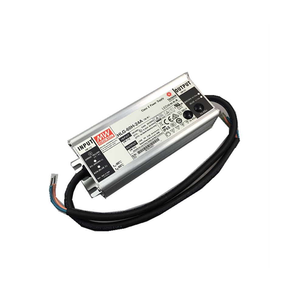 明纬hlg60h24a可调恒流led电源60w24v25a路灯电源