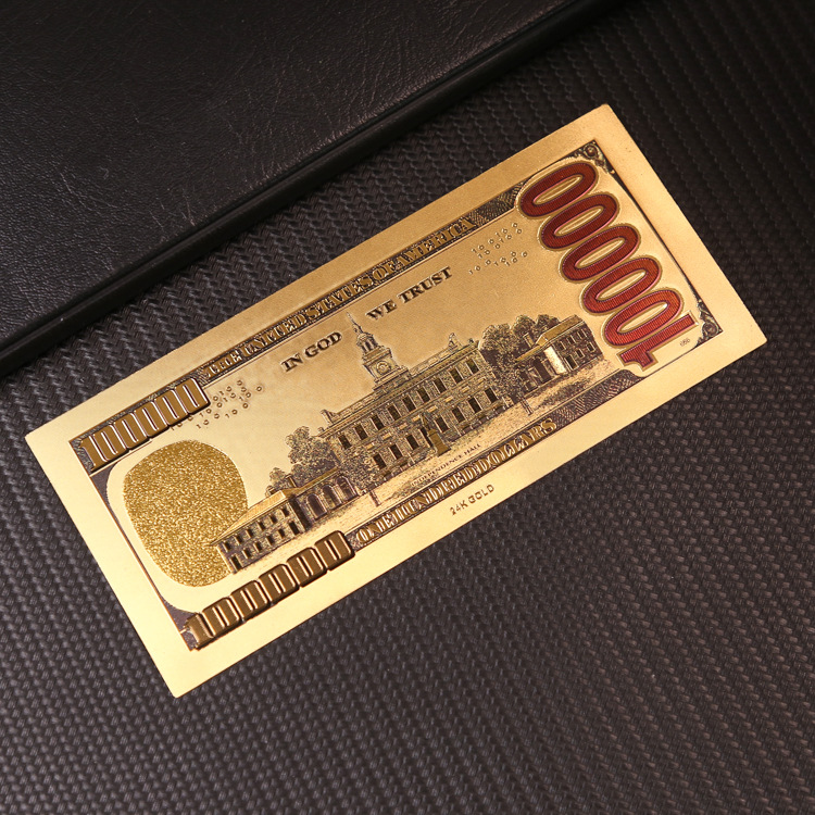 厂商直销朗普金箔钱币工艺纪念钞 国外珍藏观赏钱币外币收藏钞票