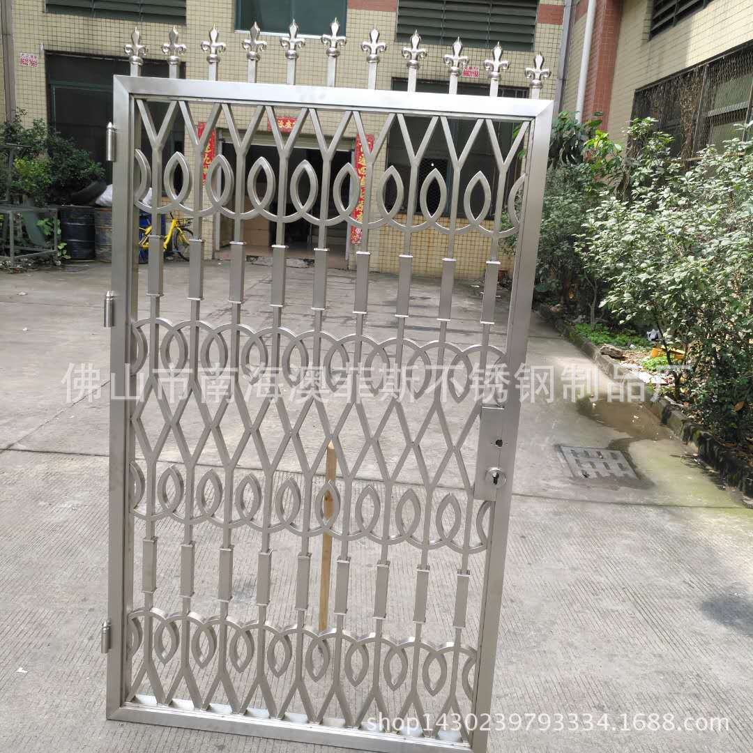 不锈钢镂空入户单双开门小区别墅庭院金属大门拉丝厂家生产可来图